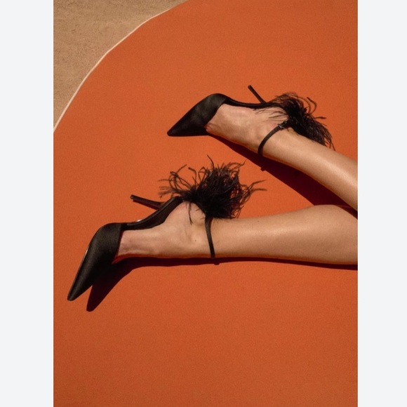 Zara satin feather heels - Picture 2 of 5
